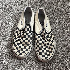 Vans Black and White Checkerboard Slip-Ons